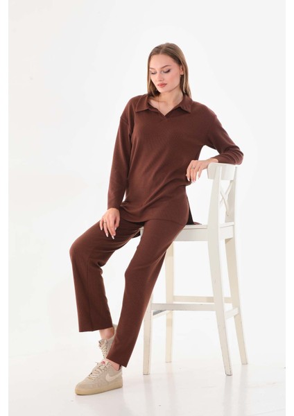 Ince Burgu Desen Bürümcük Tunik Pantolon Takım modelleri