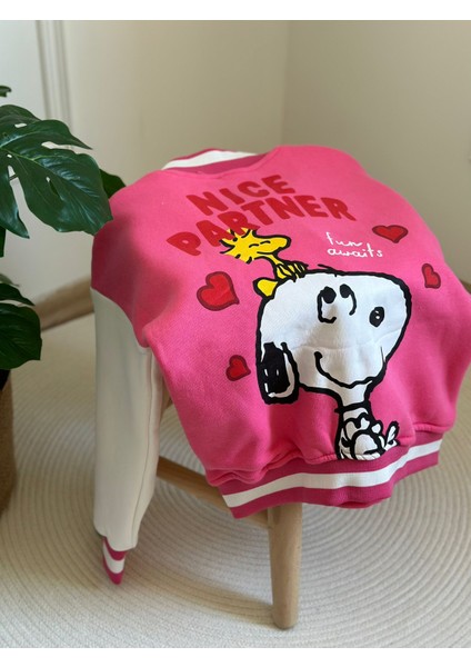 Lolipop Kids Store Snoopy Kız Çocuk Kolej Ceketi