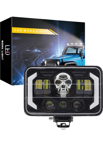 Off Road Spotled Delici Skull Renk Animasyonlu 60 W Sis Farı ve Çalışma Lambası Ultra Parlak