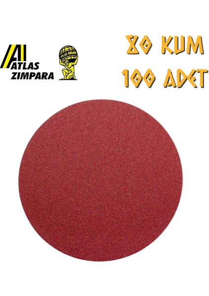 GT888 Yuvarlak Disk Cırt Zımpara 115 mm - P80 Kum - 100 Adet