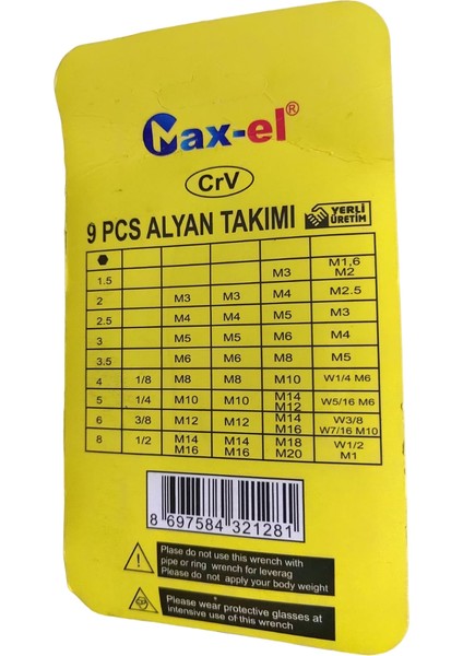 Max-El Alyan Takımı 9pcs