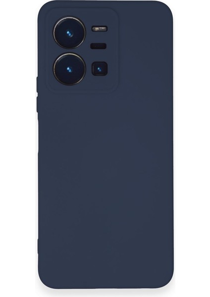 Caseworld Vivo Y35 Kapak Içi Kadife Kamera Korumalı Lansman Silikon Kılıf - Lacivert