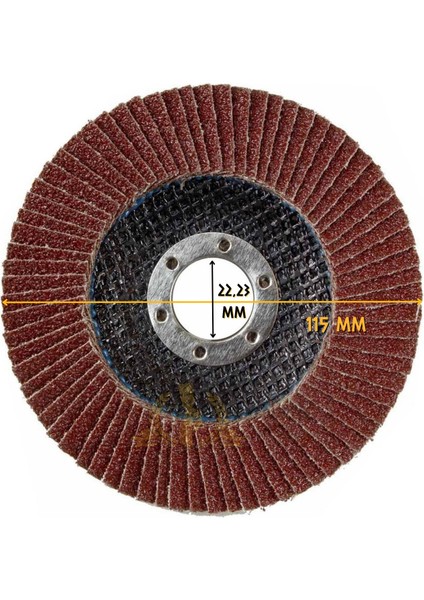 Katlı Flap Disk Yuvarlak Zımpara 115 mm - P40 Kum - 10 Adet