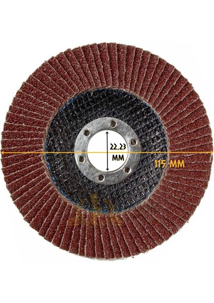 Katlı Flap Disk Yuvarlak Zımpara 115 mm - P60 Kum - 1 Adet modelleri