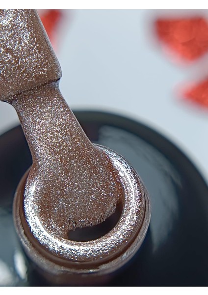 Glamour Simli Kahverengi Kalıcı Oje 126 Tpo Free