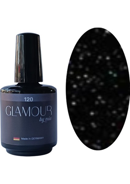 Glamour Simli Siyah Kalıcı Oje 120 Tpo Free