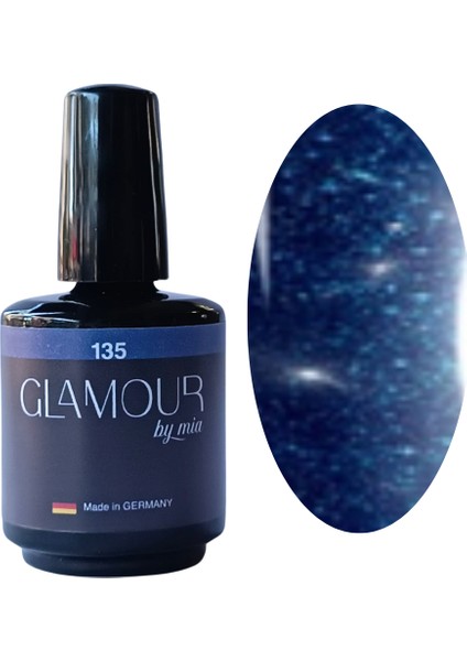 Glamour Simli Lacivert Rengi Kalıcı Oje 135 TPO FREE
