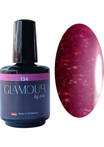 Glamour Simli Bordo Rengi Kalıcı Oje 134 TPO FREE