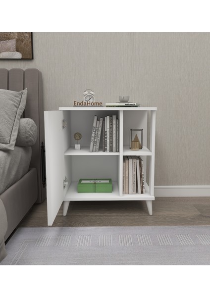 Enda Home Collection Enda Home Taksuk 4 Raflı Kapaklı Komodin