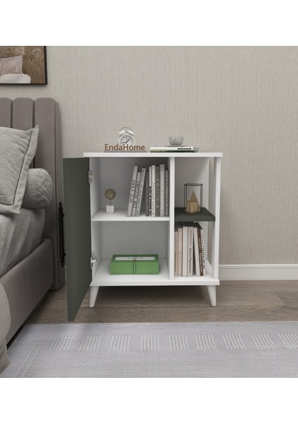 Enda Home Collection Enda Home Taksuk 4 Raflı Kapaklı Komodin