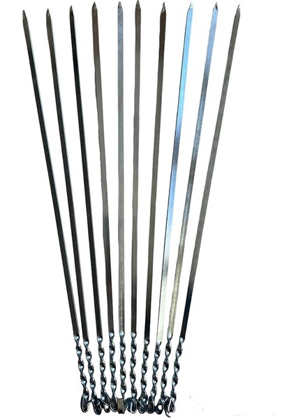 8 Adet 60 cm Yassı Sebze Patlıcan Domates Tavuk Kanat Şişi