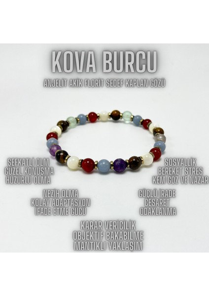 Kova Burcu Doğal Taş Bileklik 6mm