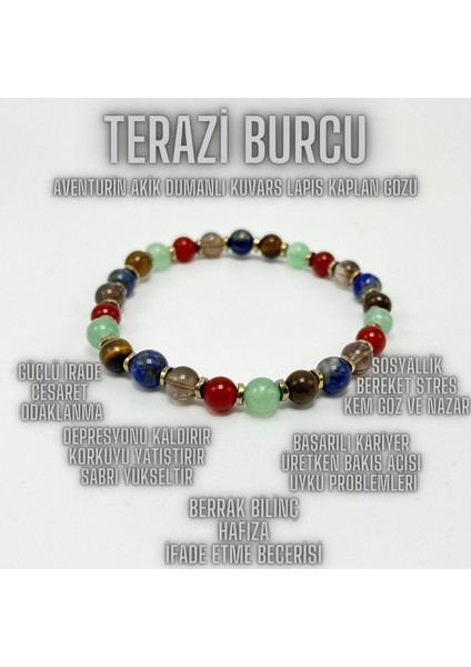 Terazi Burcu Doğal Taş Bileklik 6mm
