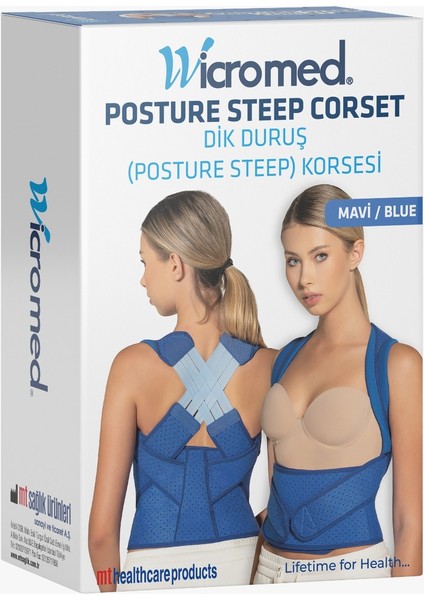 Posture Steep Dik Duruş Korsesi Mavi Neopren