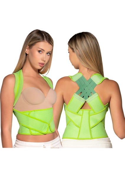 Posture Steep Dik Kuruş Korsesi Yeşil Neopren