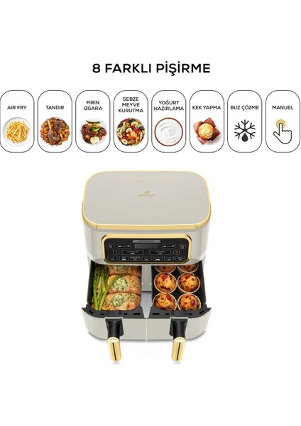 Air Premium Duo 8 Lt Xxxl 8 Kişilik Airfryer