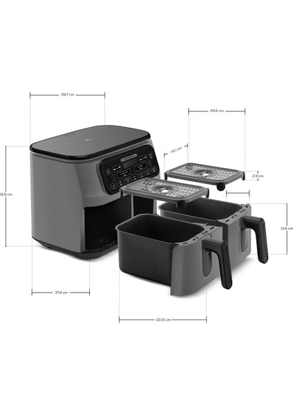 Air Premium Duo 8 Lt Xxxl 8 Kişilik Airfryer