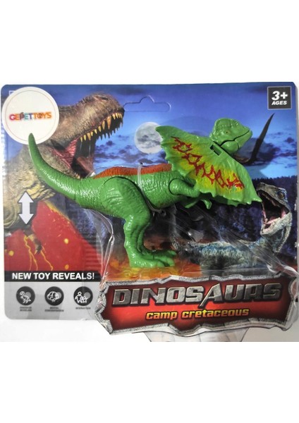 WS5305 Hareket Ettirilebilir Noktalara Sahip Dilophosaurus Dinazor Figürü Yeşil