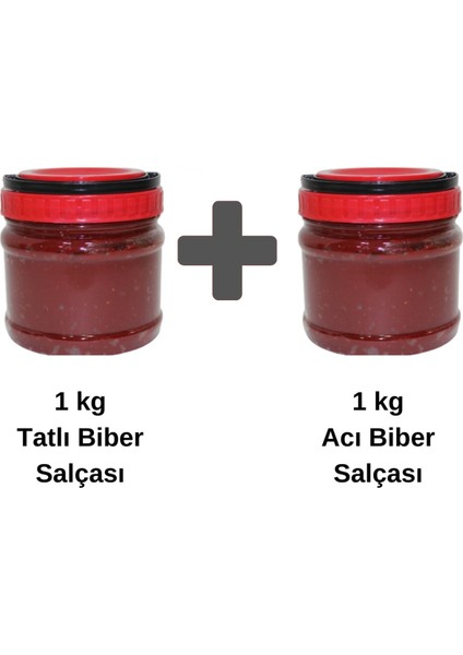 1 kg Tatlı Biber Salçası + 1 kg Acı Biber Salçası