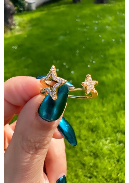 Çift Yıldız Ayarlanabilir Gold Yüzük modelleri