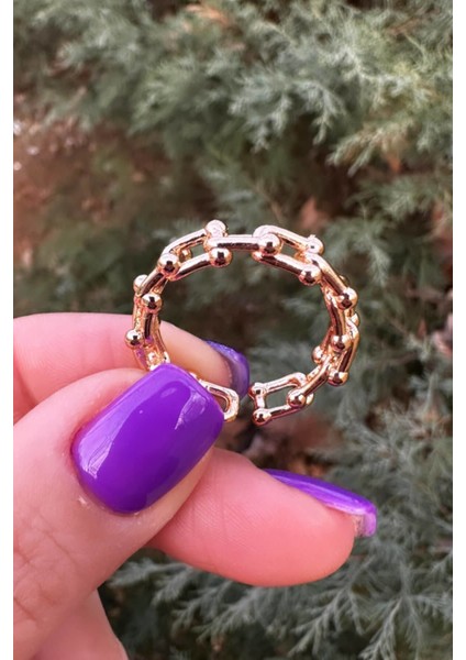 Marka Model Gold Zincir Yüzük - Ayarlanabilir