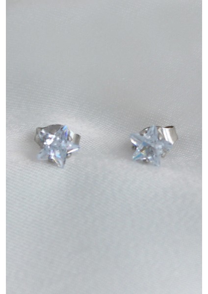 Zirkon Yıldız Taşlı Çelik Büyük Boy ve Küçük Boy Küpe Set fırsatları