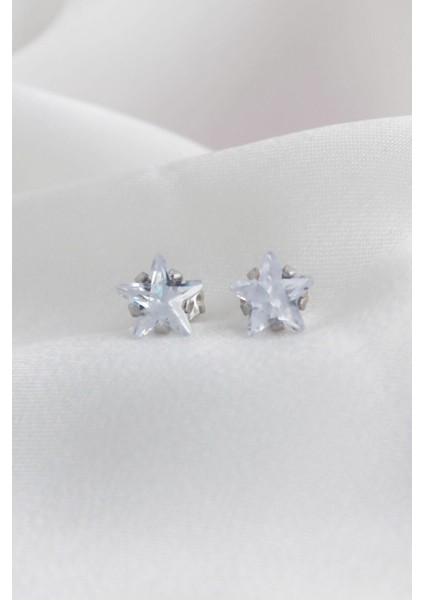 Zirkon Yıldız Taşlı Çelik Büyük Boy ve Küçük Boy Küpe Set indirimleri