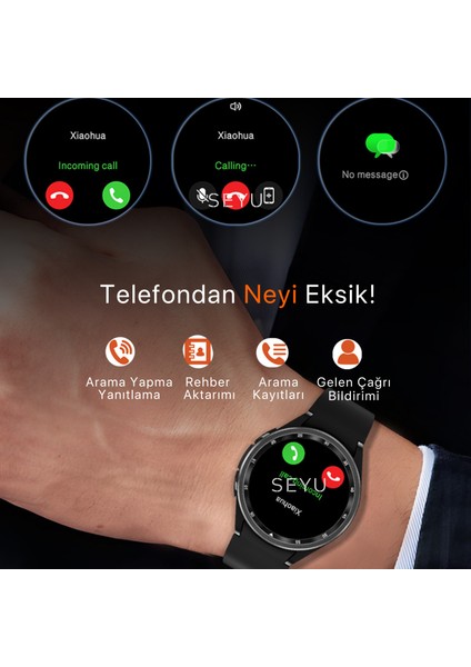 Seyu Watch Watch Classic 6 Akıllı Saat Iphone ve Android Tüm Telefonlara Uyumlu