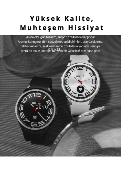 Seyu Watch Watch Classic 6 Akıllı Saat Iphone ve Android Tüm Telefonlara Uyumlu