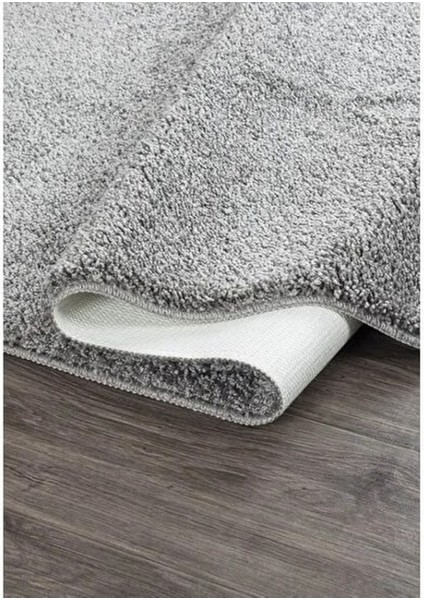 Kaymaz Taban Gri Yıkanabilir Kesme Shaggy Banyo Paspası 57X97 cm