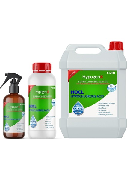 Hypogenx Genel Dezenfektan - 500 ml Sprey Başlıklı Hipokloröz Asit Bazlı