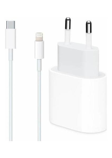 Apple İphone Usb-C to Lightning 20W Yeni Nesil Hızlı Şarj Aleti Seti Kablo ve Adaptör İphone 11 - 12 - 13 - 14 Pro Max Plus Tüm Serilere Uyumlu