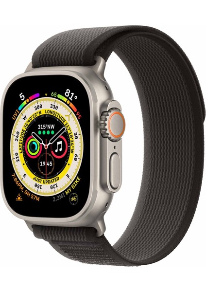 Trail Loop Kordon, Apple Watch ile Uyumlu Seri SE/11/10/9/8/7/6/5/4/3, 42mm-41mm-40mm-38mm, Siyah