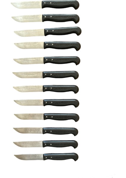 12 Adet Meyve Bıçağı Siyah Sap 17 cm