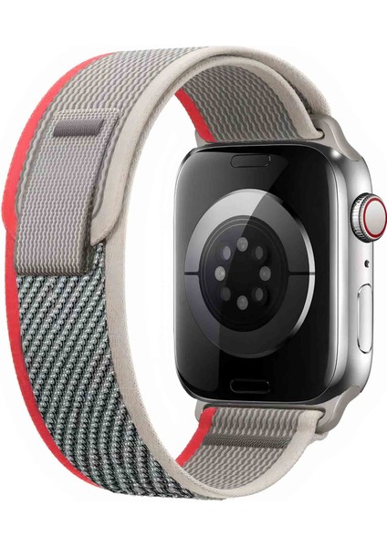 Trail Loop Kordon, Apple Watch ile Uyumlu Seri SE/11/10/9/8/7/6/5/4/3, 42mm-41mm-40mm-38mm, Kırmızı Gri fiyatları