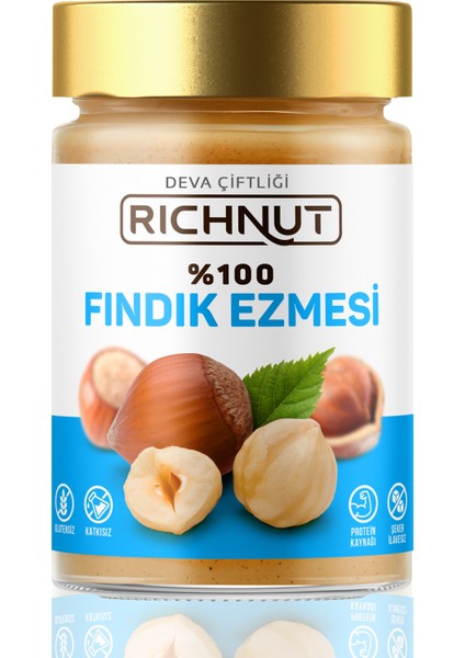 %100 Fındık Ezmesi 300 gr (Şekersiz, Katkısız, Doğal)