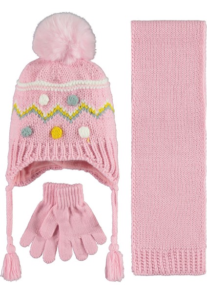 Atkı Bere Eldiven Takım 1-4 Yaş 2316001 Pembe