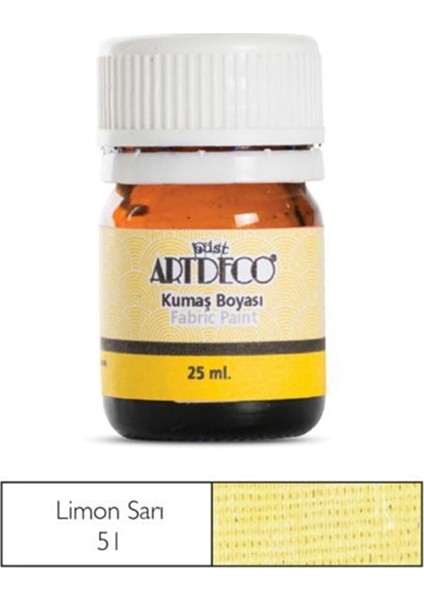 Kumaş Boyası 51 Limon Sarısı 25 ml