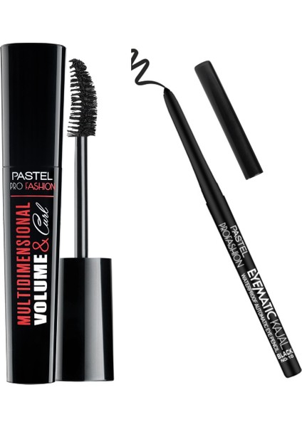 Kajal Suya Dayanıklı Göz Kalemi + Pastel Multidimensional Volume & Curl Mascara