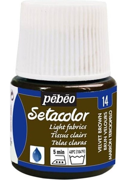 Light Fabric (Transparan) Kumaş Boyası 14 Velvet Brown 45 ml