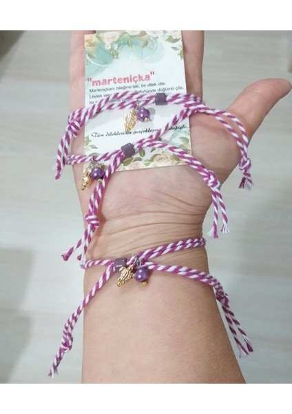 Üç Adet Renkli Inci ve Kaplumbağa Sallantılı Marteniçka Bileklik modelleri