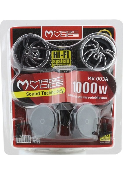 Magicvoice 1000 Watt 100 Db Akrep Tweeter MV-003A Tweeter Hoparlör Tiz 2 Adet modelleri