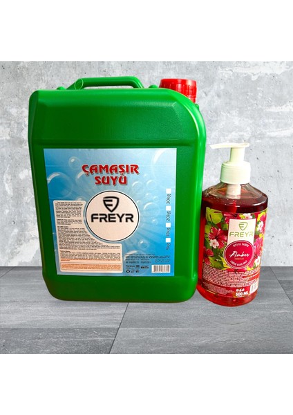 Çamaşır Suyu 2 x 5 lt + 500 ml Kalıcı Parfüm Esanslı Sıvı Sabun