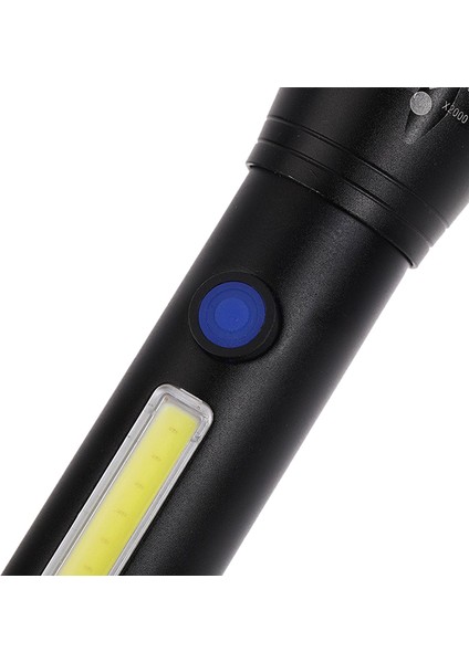 Powermaster Metal Flashlight Power Ledli Uzun Menzilli Şarjlı El Feneri Işıldak 6-8 Saat Kullanım Kamp Feneri