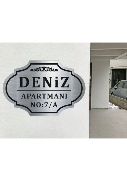 Zafrak Reklam Apartman Villa Daire Tabela Levha Gümüş - Siyah 35X50 cm Alüminyum