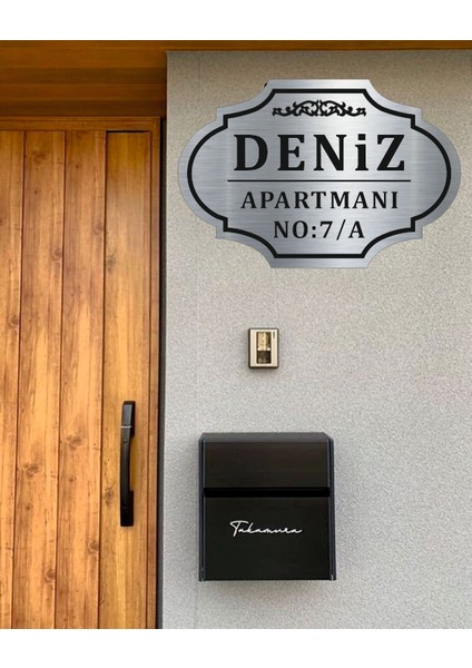 Zafrak Reklam Apartman Villa Daire Tabela Levha Gümüş - Siyah 35X50 cm Alüminyum