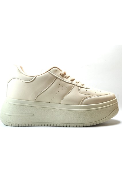 Dr.05 Bej Yüksek Taban Kadın Sneaker Ayakkabı