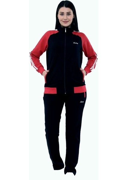 Kadın Koyu Lacivert Yarım Balıkçı Yaka Boydan Fermuarlı Iki Iplik Eşofman Takım EDY18307L modelleri