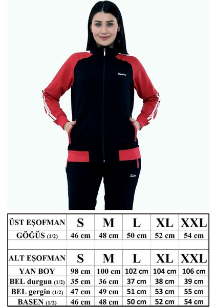 Kadın Koyu Lacivert Yarım Balıkçı Yaka Boydan Fermuarlı Iki Iplik Eşofman Takım EDY18307L indirimleri