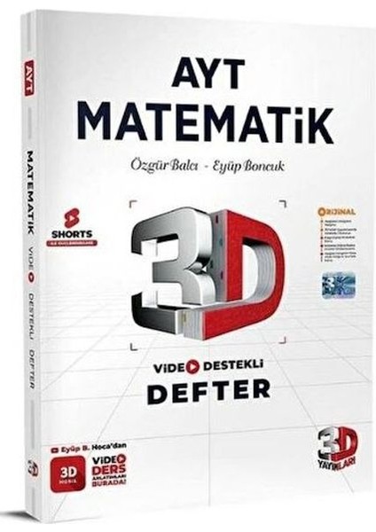 3D Yayınları AYT Matematik Video Destekli Defter